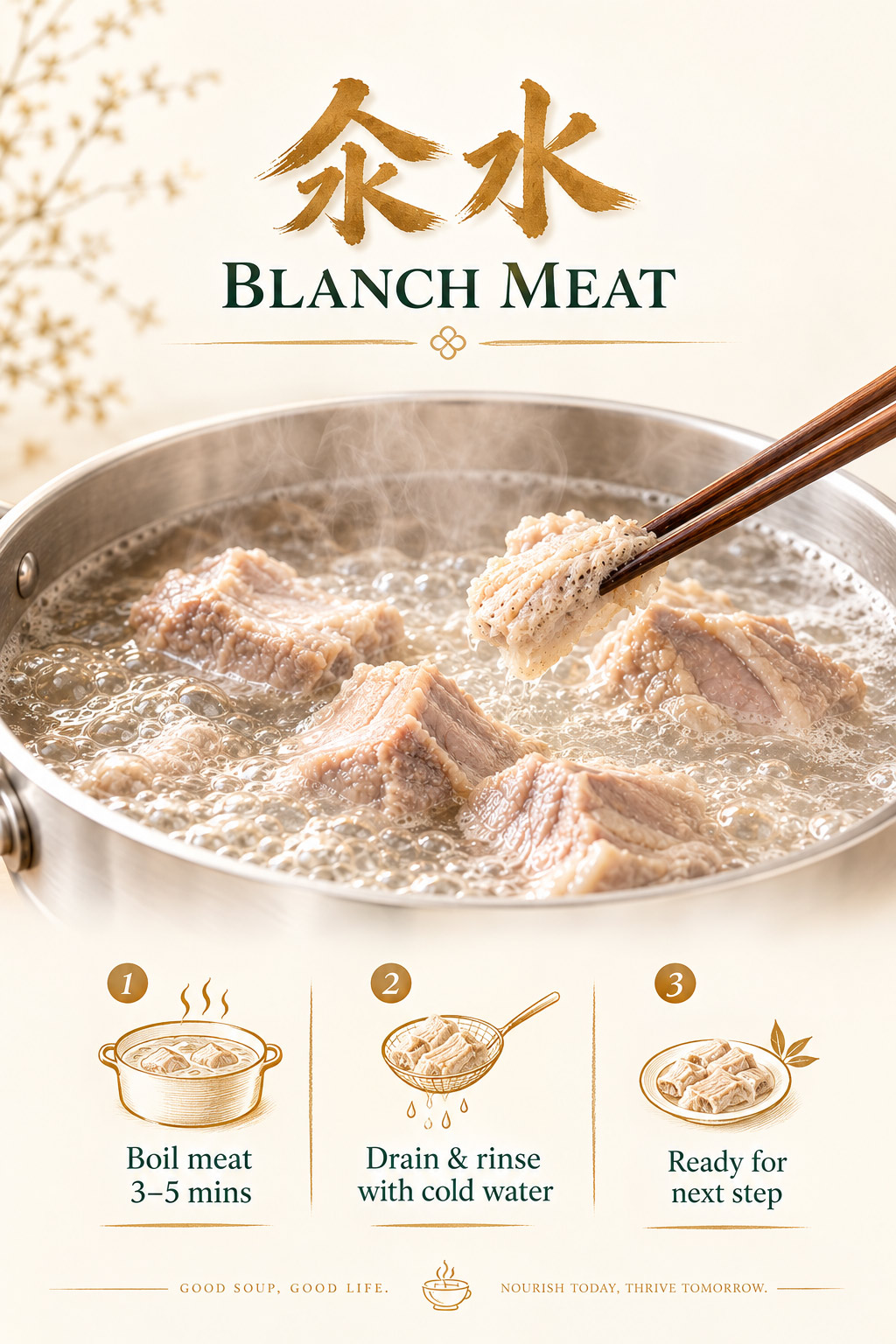 Blanch pork ribs